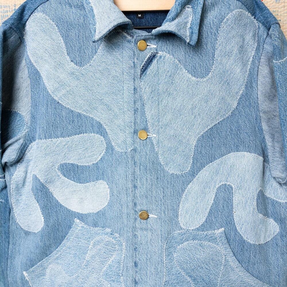 Custom Upcycled Patchwork Denim Jacket - image 4